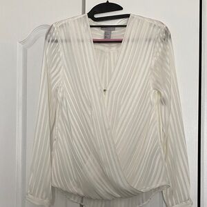 H&M Cream Striped Blouse